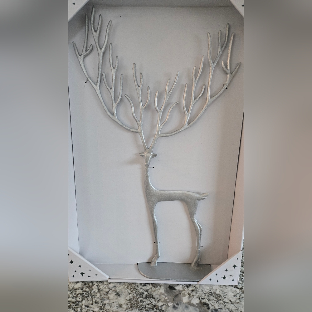 Aldi Merry Moments Dramatic Sculpted Silver Reindeer